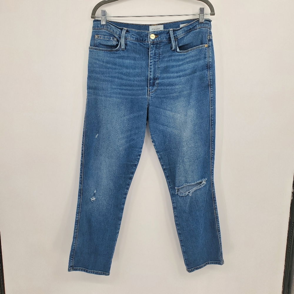 ◇◇ Frame Le Sylvie Crop High-Rise Eaton Wash Jeans Size 31